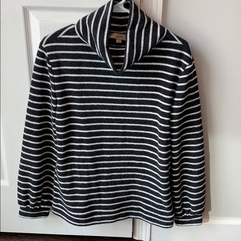 Striped Cowel Neck Sweater